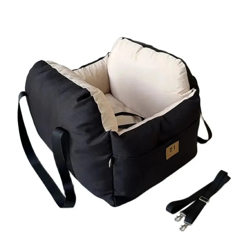 Pet Car Booster Seat – Washable Travel Cushion & Safety Belt for Dogs & Cats