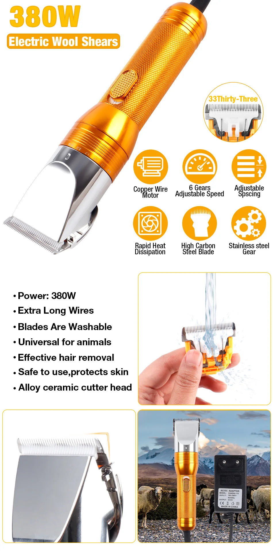 Electric Cashmere Goat Shearer 12V