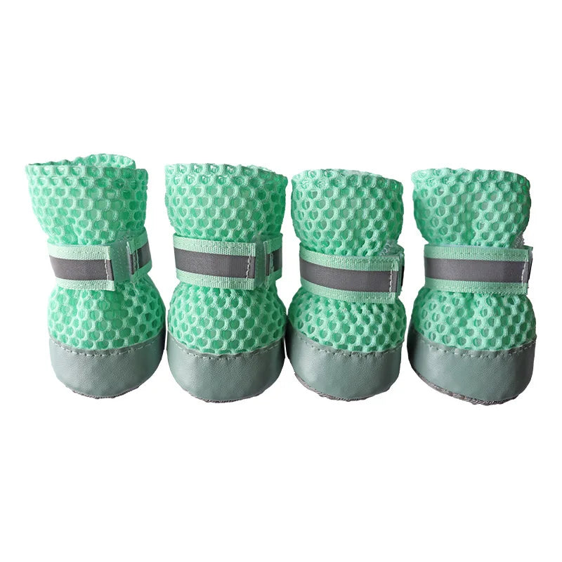 Breathable Summer Dog Shoes (Set of 4) — Anti-Slip, Wear-Resistant Outdoor Boots for Small & Medium Dogs, Puppies & Cats