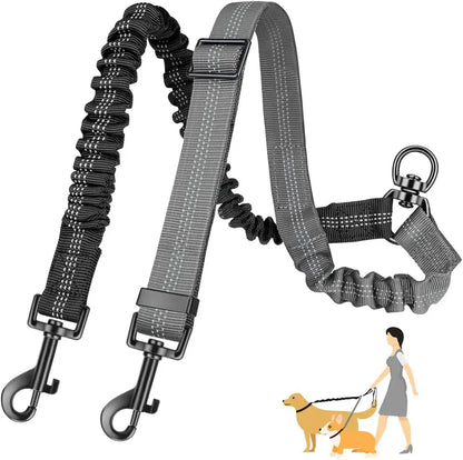 Dual Shock Absorbing Dog Leash Splitter