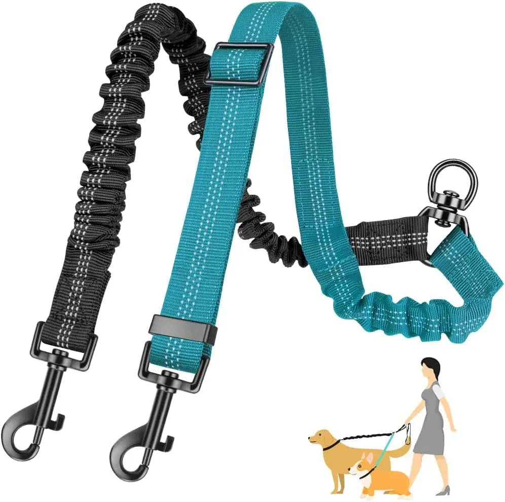 Dual Shock Absorbing Dog Leash Splitter