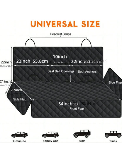 Premium Waterproof Dog Car Seat Cover with Armrest Opener
