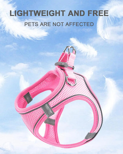 PuppyMeo Soft Mesh Dog Harness Vest – No-Pull Adjustable Chest Strap for Small & Medium Dogs & Cats
