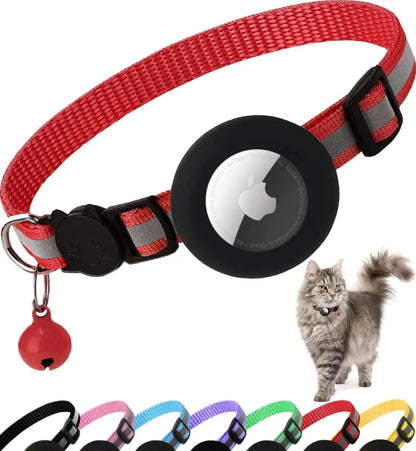 Reflective Cat Collar with Tracker Holder