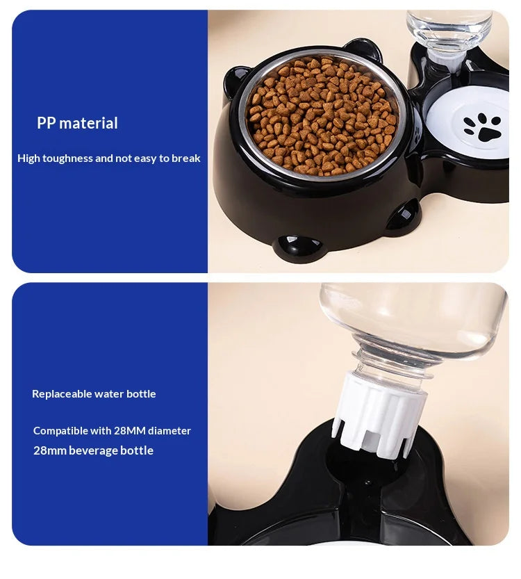 2-in-1 Tilted Pet Bowl Feeder