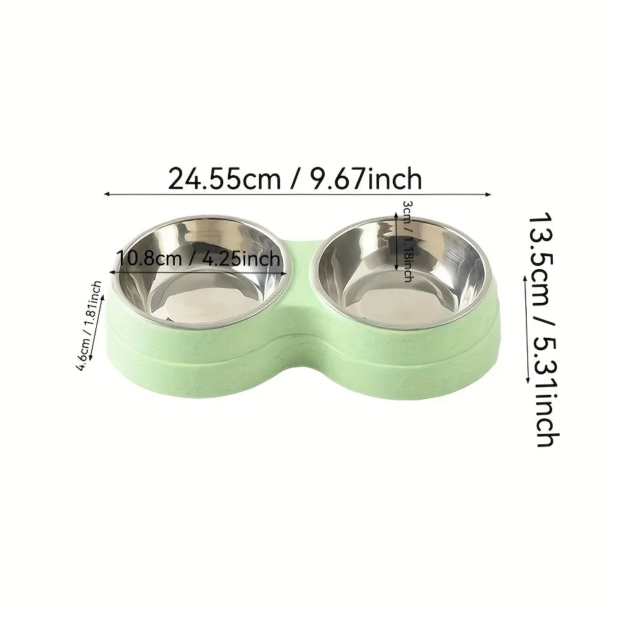 Dual Stainless Steel Pet Bowls