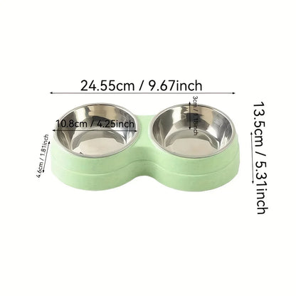Dual Stainless Steel Pet Bowls
