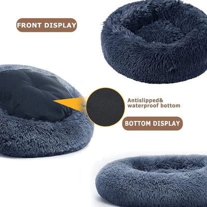 Round Plush Pet Bed (40–90cm)