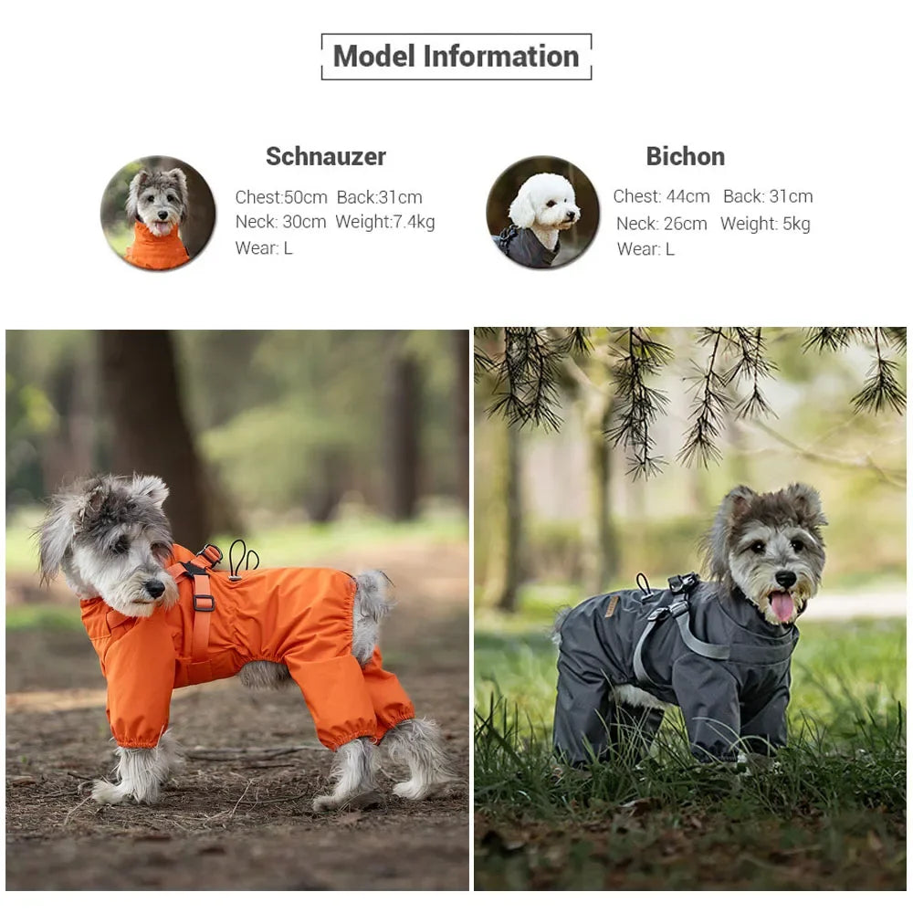 Waterproof Dog Raincoat with Harness