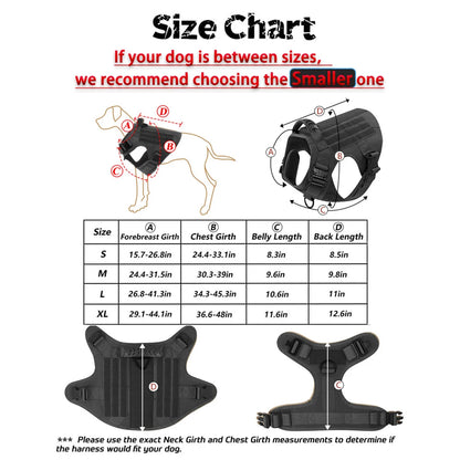 No-Pull Military Tactical Dog Harness with Handle (Leash Included)
