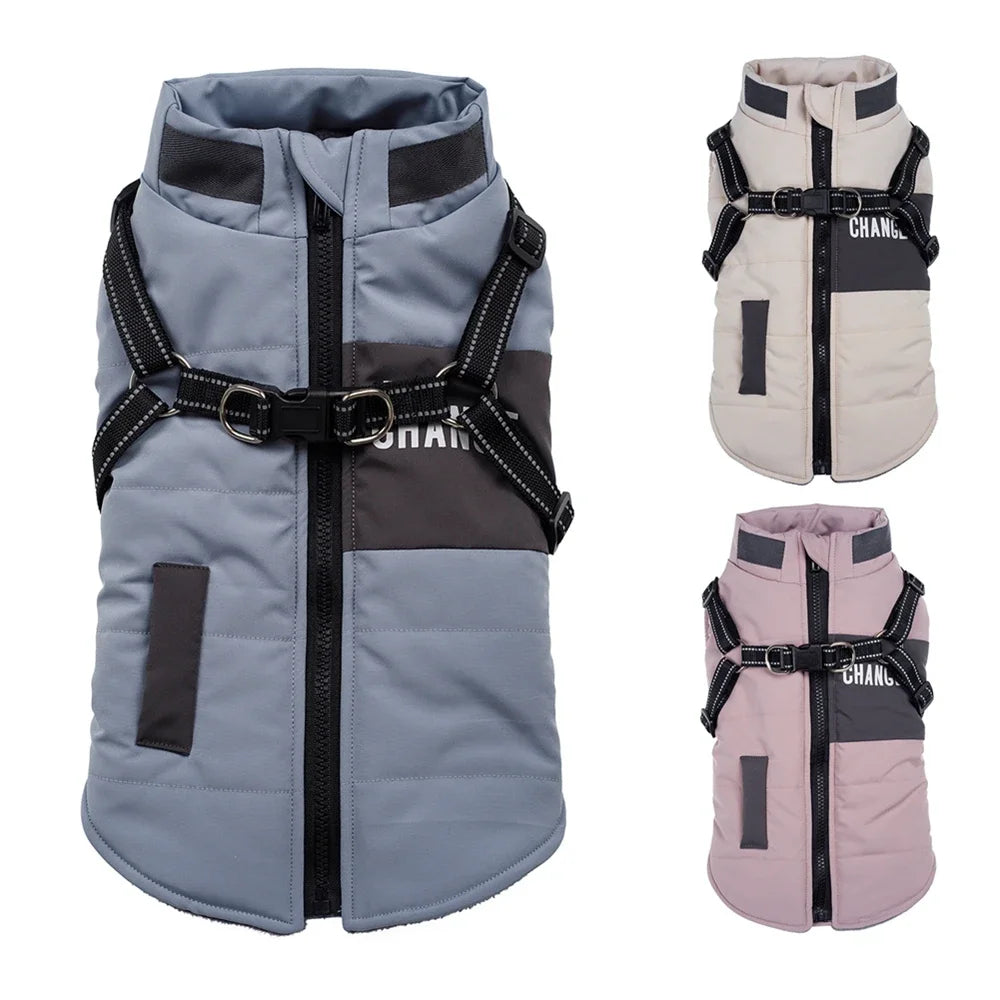 Dog Windbreaker Jacket with Harness