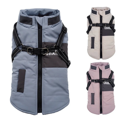 Dog Windbreaker Jacket with Harness
