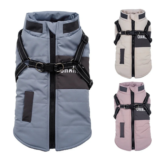 Dog Windbreaker Jacket with Harness