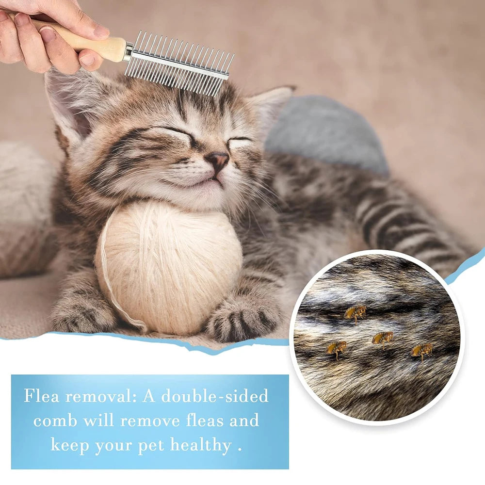 Wooden Handle Pet Grooming Comb