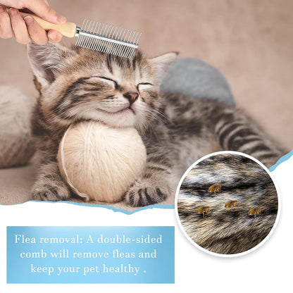 Wooden Handle Pet Grooming Comb