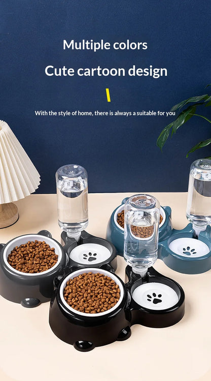 2-in-1 Tilted Pet Bowl Feeder