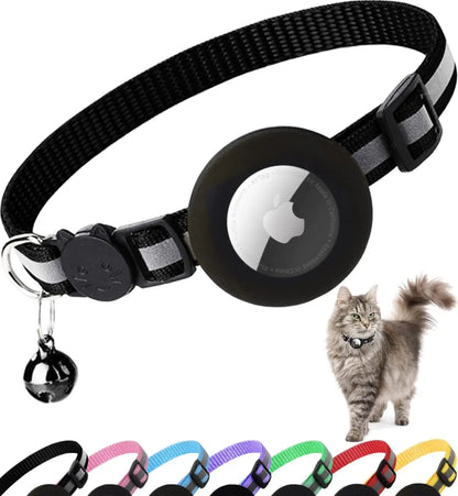 Reflective Cat Collar with Tracker Holder